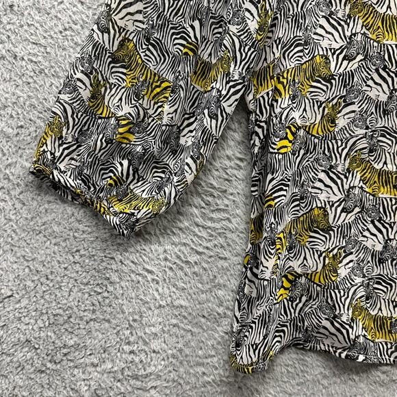 Banana Republic Women's XL Sheer Zebra Print Blouse Long Sleeves Flowy Safari - Picture 6 of 9